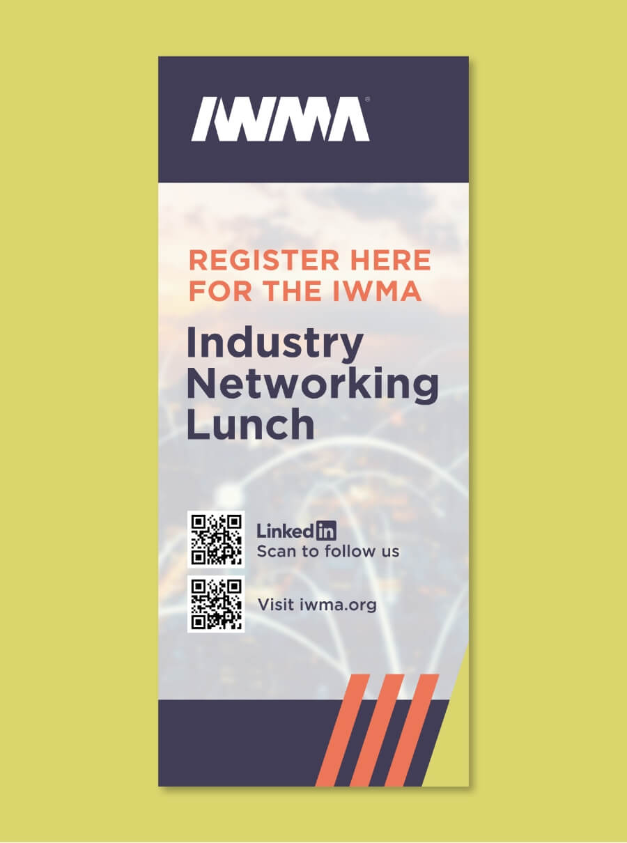 IWMA Industry Lunch pop up banner design by Chase Creative